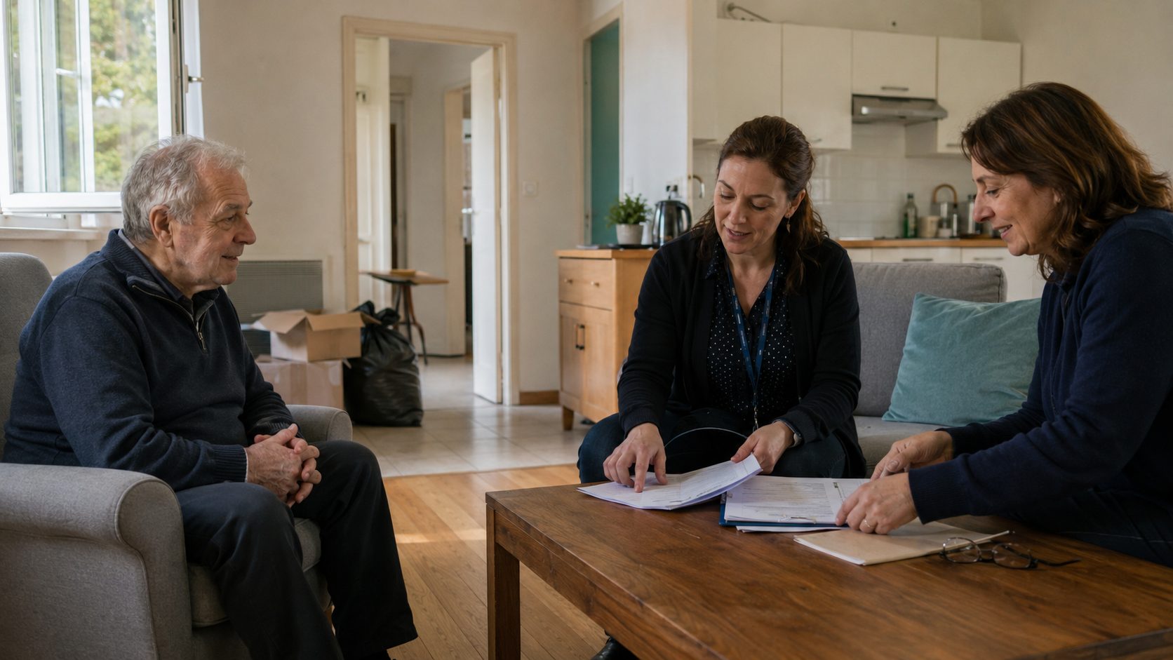 Accompagnement d’une personne âgée après un syndrome de Diogène dans un logement nettoyé et sécurisé