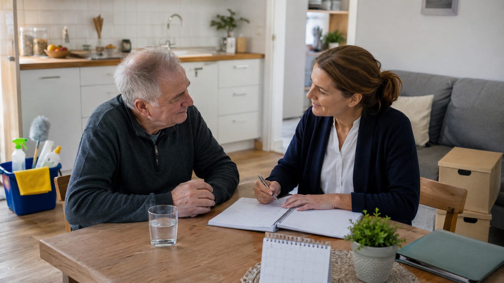 Accompagnement d’une personne âgée après un syndrome de Diogène dans un logement nettoyé et réorganisé