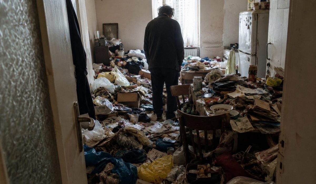 Appartement très encombré après un syndrome de Diogène avant débarras et vente immobilière